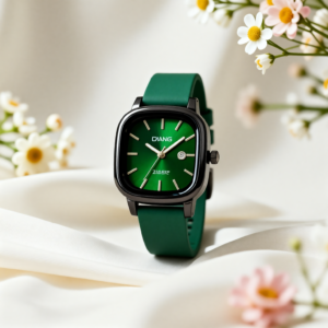 square dial analog watch